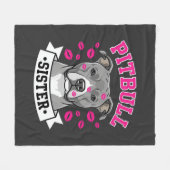 Pitbull-Schwester-Hundefreund-Vektordesign Fleecedecke (Vorderseite (Horizontal))
