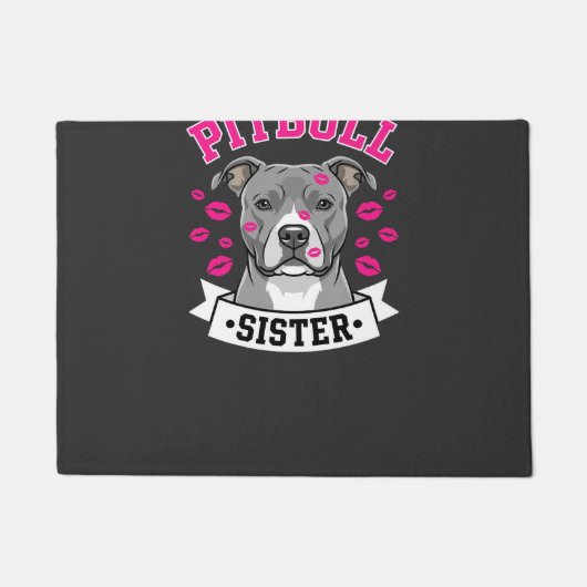 Pitbull-Schwester-Hundefreund-Vektordesign Fußmatte (Vorderseite)