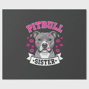 Pitbull-Schwester-Hundefreund-Vektordesign Geschenkpapier