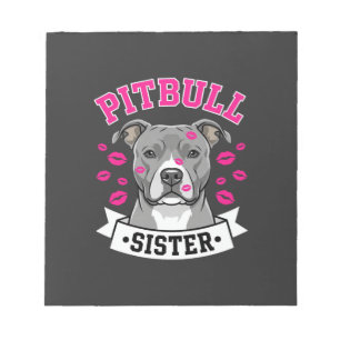 Pitbull-Schwester-Hundefreund-Vektordesign Notizblock