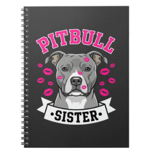 Pitbull-Schwester-Hundefreund-Vektordesign Notizblock