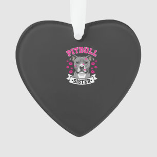 Pitbull-Schwester-Hundefreund-Vektordesign Ornament