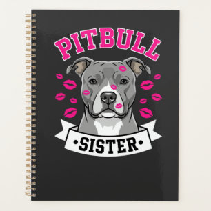 Pitbull-Schwester-Hundefreund-Vektordesign Planer