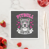 Pitbull-Schwester-Hundefreund-Vektordesign Serviette (Beispiel)