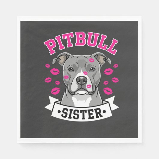 Pitbull-Schwester-Hundefreund-Vektordesign Serviette (Vorderseite)