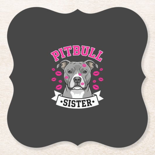 Pitbull-Schwester-Hundefreund-Vektordesign Untersetzer (Vorderseite)
