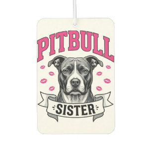 Pitbull-Schwester Vintage-Hundefreund Vektor-Desig Autolufterfrischer