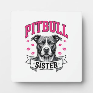 Pitbull-Schwester Vintage-Hundefreund Vektor-Desig Fotoplatte