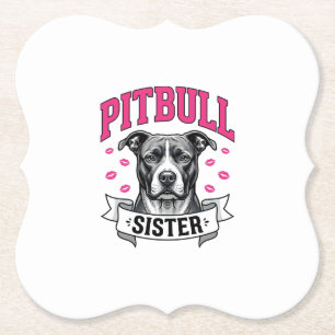 Pitbull-Schwester Vintage-Hundefreund-Vektordesign Untersetzer