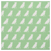 Pitbull Silhouette Pet Pit Bull Sage Green Stoff (Muster)