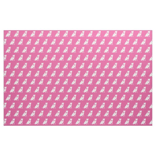 Pitbull Silhouette Pit Bull Pit Pink Pink Stoff (Fat Quarter (45,7 x 55,9 cm))