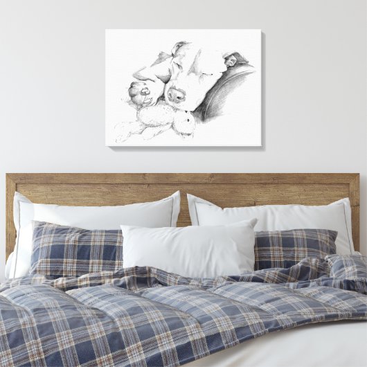 Pitbull Sketch Leinwanddruck (Insitu (Schlafzimmer))