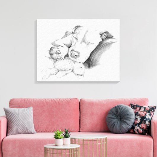 Pitbull Sketch Leinwanddruck (Insitu (Wohnzimmer))