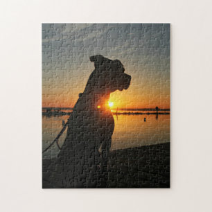 Pitbull Sonnenaufgang-Puzzlespiel Puzzle