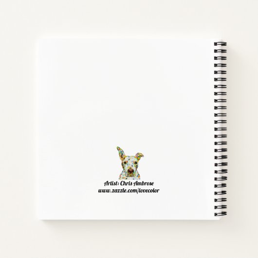 Pitbull Square Notebook Notizblock (Rückseite)