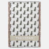 Pitbull Staffy (Black) Blue & White Decke (Vorderseite Vertikal)