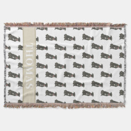 Pitbull Staffy (Black) Blue & White Decke