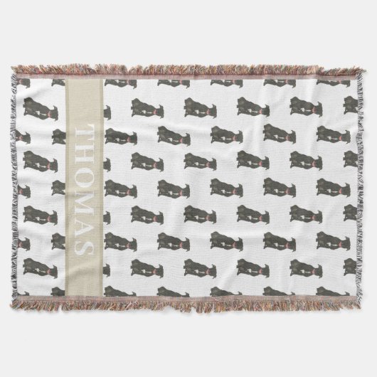 Pitbull Staffy (Black) Blue & White Decke (Vorderseite)