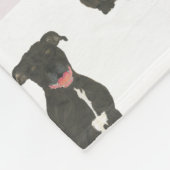 Pitbull Staffy (schwarz) Fleecedecke (Ecke)
