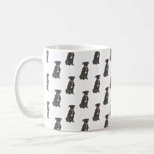 Pitbull Staffy (schwarz) Kaffeetasse (Links)