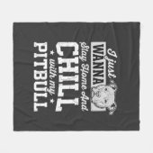 Pitbull Stay Home And Chill Design Fleecedecke (Vorderseite (Horizontal))