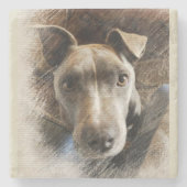 Pitbull Steinuntersetzer (Vorderseite)