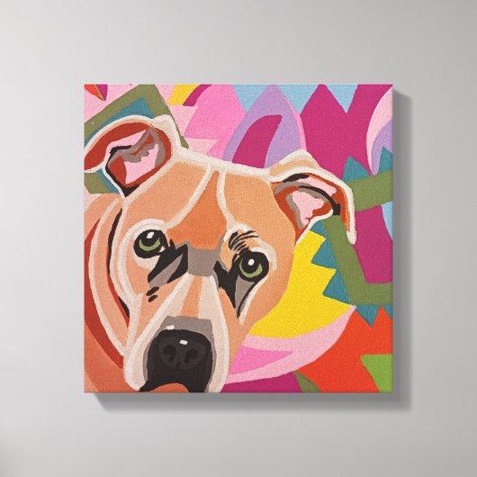 Pitbull Stretched Canvas Print Leinwanddruck (Vorderseite)