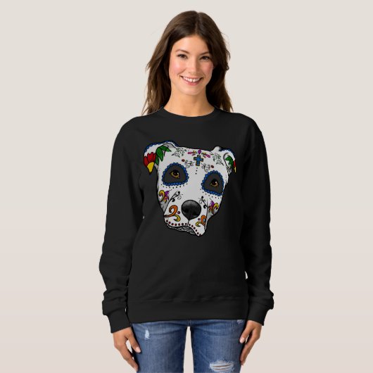 Pitbull Sugar Skull Sweatshirt (Vorne ganz)