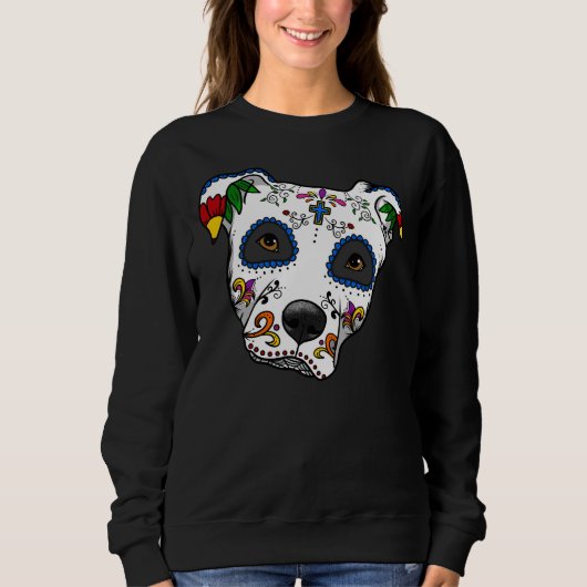 Pitbull Sugar Skull Sweatshirt (Vorderseite)