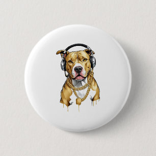 Pitbull-T-Shirt im Streetstyle Button