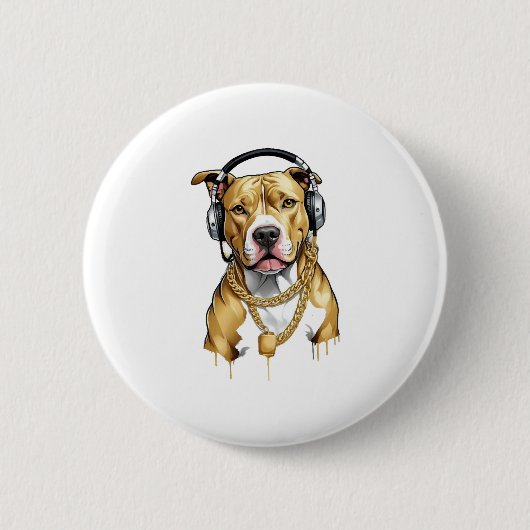 Pitbull-T-Shirt im Streetstyle Button (Vorderseite)