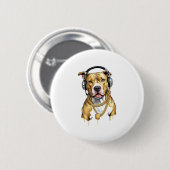 Pitbull-T-Shirt im Streetstyle Button (Vorne & Hinten)