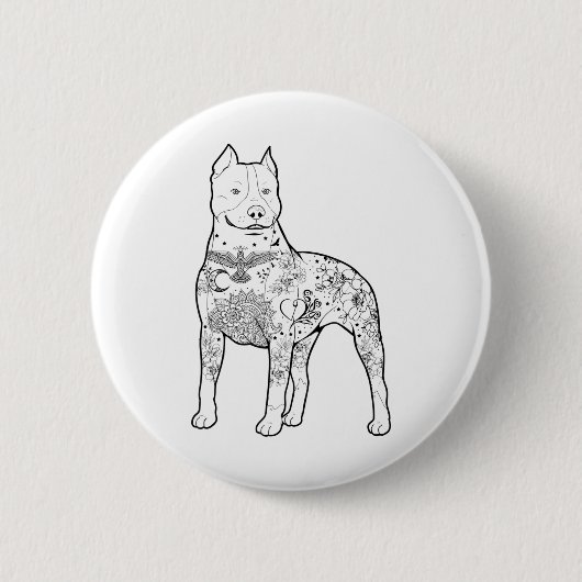 Pitbull Tattoos Design Dog Trainer Coole Pitbuli A Button (Vorderseite)