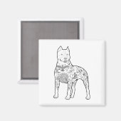 Pitbull Tattoos Design Dog Trainer Coole Pitbuli A Magnet (Vorderseite/Rückseite)