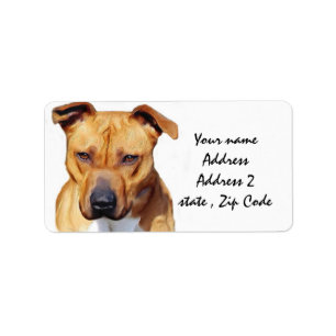 Pitbull Terrier Adressaufkleber