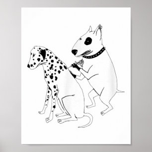 Pitbull Terrier Dog Animal Dalmatiner Tattoo Welpp Poster