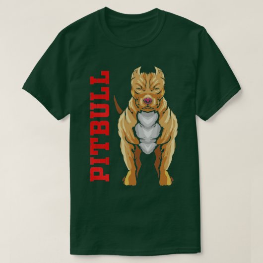 Pitbull Terrier Dog Muscle Pit Bull Aggressive T-Shirt (Design vorne)