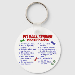 PITBULL-TERRIER-Eigentums-Gesetze 2 Schlüsselanhänger