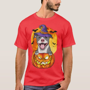 Pitbull Terrier Hexch Pumpkin Halloween Hund Lover T-Shirt