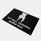 Pitbull-Terrier hier verdorben Fußmatte (Schrägansicht)