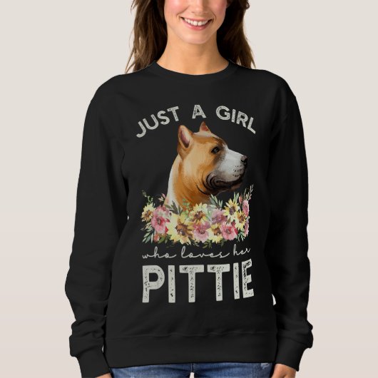 Pitbull Terrier nur ein Mädchen, das ihre Pittie L Sweatshirt (Vorderseite)