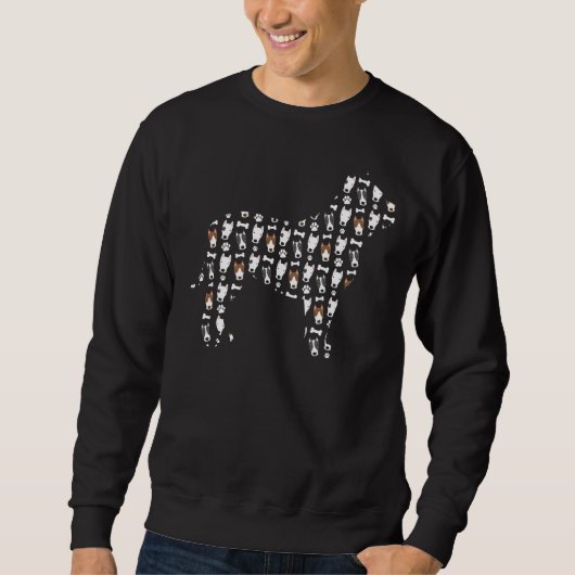 Pitbull Terrier Pattern Stafford Dog Sweatshirt (Vorderseite)