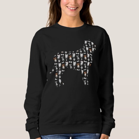 Pitbull Terrier Pattern Stafford Dog Sweatshirt (Vorderseite)