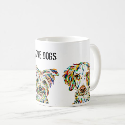 Pitbull Terrier Spaniel Liebe Hunde Tasse (VorderseiteRechts)
