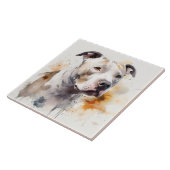 Pitbull Terrier Watercolor Hund Kunst Fliese (Seite)