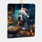 Pitbull Terrier Weihnachtskekse Urlaub Keramikornament (Rechts)