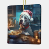 Pitbull Terrier Weihnachtskekse Urlaub Keramikornament (Links)