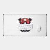 Pitbull Tragen einer Sonnenbrille in Kanada Farben Schreibtischunterlage (Tastatur & Maus)