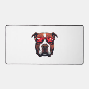 Pitbull Tragen einer Sonnenbrille in Kanada Farben Schreibtischunterlage