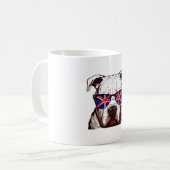 Pitbull Tragen Union Jack Sonnenbrille Kaffeetasse (Vorderseite Links)